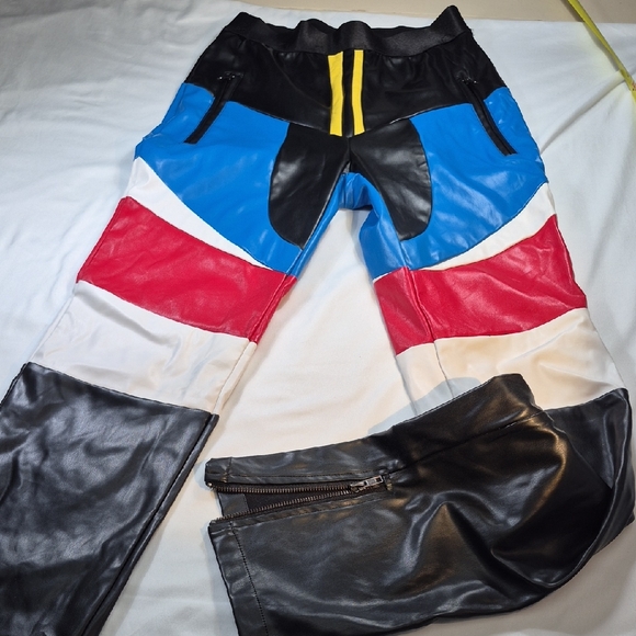 Colorful Women's Leather Pants - Picture 1 of 13